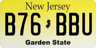 NJ license plate B76BBU