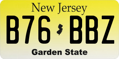 NJ license plate B76BBZ