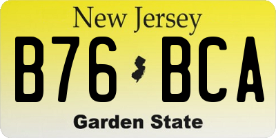 NJ license plate B76BCA