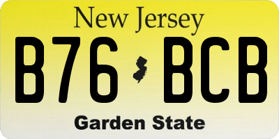 NJ license plate B76BCB