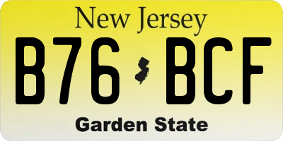 NJ license plate B76BCF