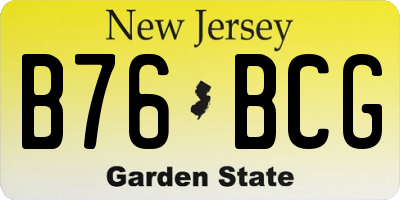 NJ license plate B76BCG