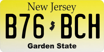NJ license plate B76BCH