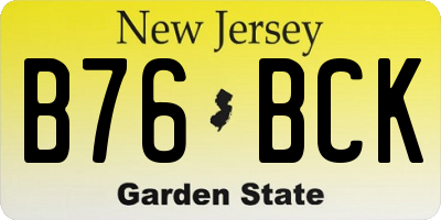 NJ license plate B76BCK