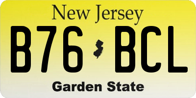 NJ license plate B76BCL