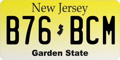 NJ license plate B76BCM