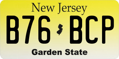 NJ license plate B76BCP