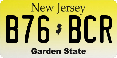 NJ license plate B76BCR