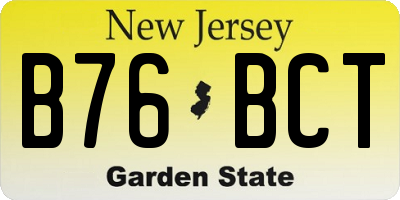 NJ license plate B76BCT