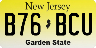 NJ license plate B76BCU