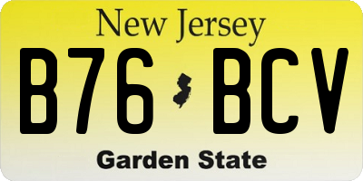 NJ license plate B76BCV