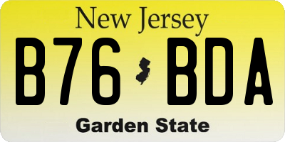 NJ license plate B76BDA