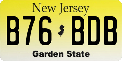 NJ license plate B76BDB