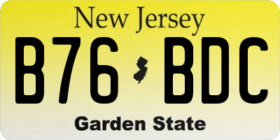 NJ license plate B76BDC