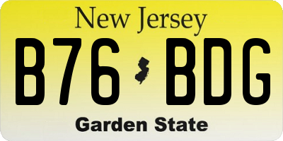 NJ license plate B76BDG