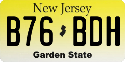 NJ license plate B76BDH