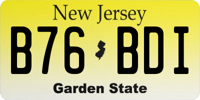 NJ license plate B76BDI