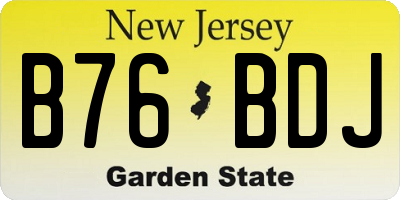NJ license plate B76BDJ