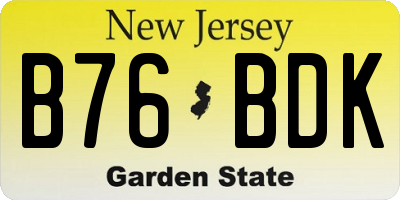 NJ license plate B76BDK