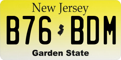 NJ license plate B76BDM