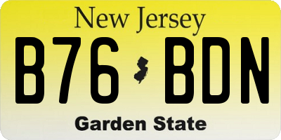 NJ license plate B76BDN