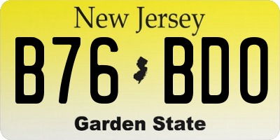 NJ license plate B76BDO