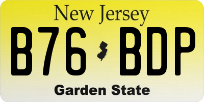NJ license plate B76BDP