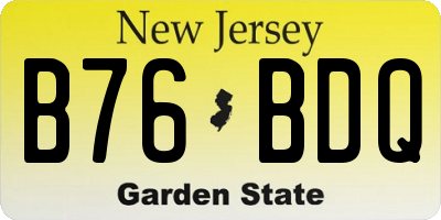NJ license plate B76BDQ