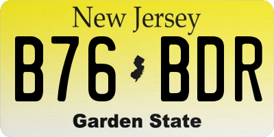 NJ license plate B76BDR