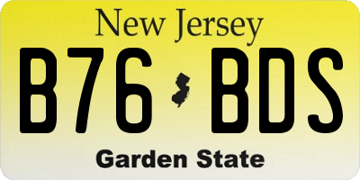 NJ license plate B76BDS