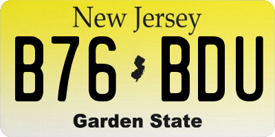 NJ license plate B76BDU