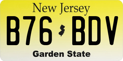 NJ license plate B76BDV