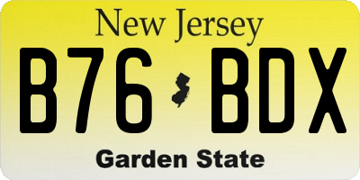 NJ license plate B76BDX