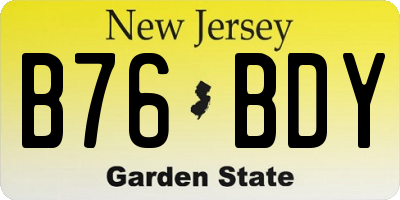NJ license plate B76BDY