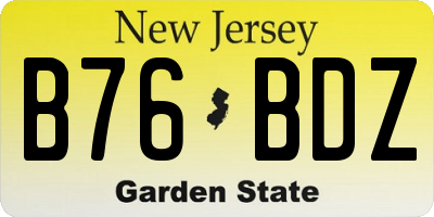 NJ license plate B76BDZ