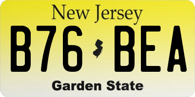 NJ license plate B76BEA