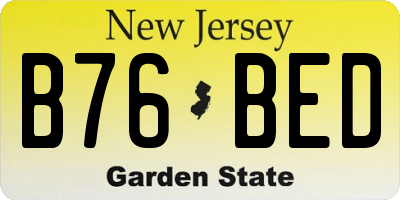 NJ license plate B76BED