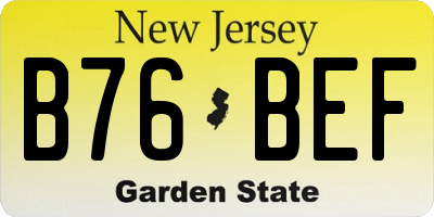 NJ license plate B76BEF