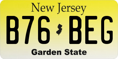 NJ license plate B76BEG