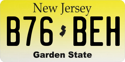NJ license plate B76BEH