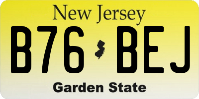 NJ license plate B76BEJ