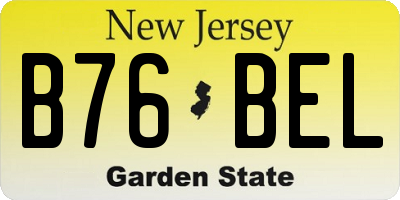 NJ license plate B76BEL