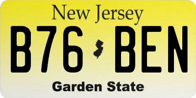 NJ license plate B76BEN