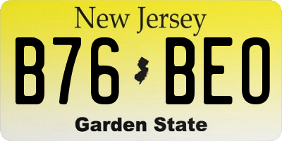 NJ license plate B76BEO