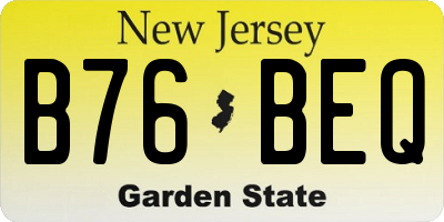 NJ license plate B76BEQ