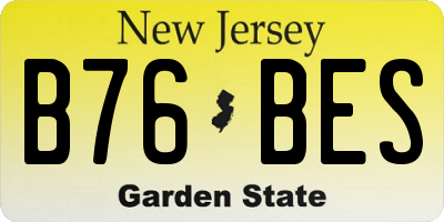 NJ license plate B76BES