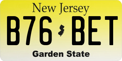 NJ license plate B76BET