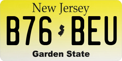 NJ license plate B76BEU