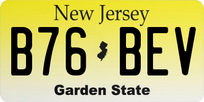 NJ license plate B76BEV