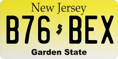 NJ license plate B76BEX